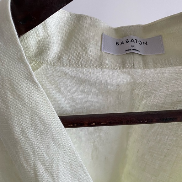 Yellow Linen Babaton Wrap Shirt - Picture 2 of 5